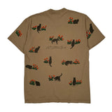 Cats And Flowers Relevant Products Single Stitch T-Shirt - Medium Brown Cotton