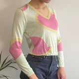 Sniffe Tricot Trend V-neck Jumper - Small Green Viscose Blend