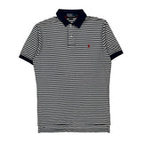 Polo By Ralph Lauren Striped Polo Shirt - Small Black & White Cotton
