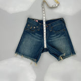 True Religion Denim Shorts - 25W UK 6 Blue Denim