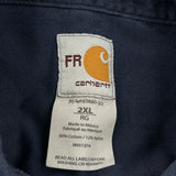 Quincy Carhartt Striped Shirt - 2XL Navy Cotton