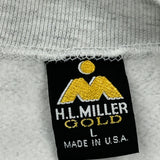 Made In USA Hl Miller Striped Sweatshirt - Large Grey Cotton