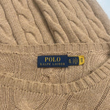 Polo By Ralph Lauren Cable Knit Sweater - XL Beige Cotton