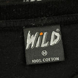 Skull Cowboy Design Wild Single Stitch T-Shirt - Medium Black Cotton