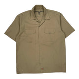 Flex Dickies Short Sleeve Shirt - Large Beige Cotton Blend