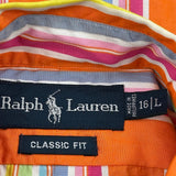 Ralph Lauren Striped Short Sleeve Shirt - Large Multicoloured Cotton