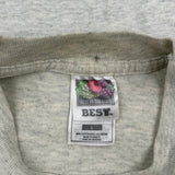 Single Stitch Fruit Of The Loom Graphic T-Shirt - Large Gray Cotton Blend