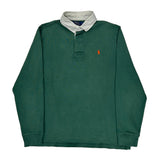 Polo By Ralph Lauren Rugby Shirt - Large Green Cotton