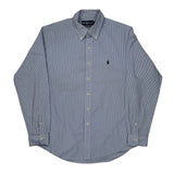 Ralph Lauren Striped Shirt - Large Blue Cotton