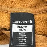 Age 10-12 Carhartt Spellout Hoodie - Medium Brown Cotton