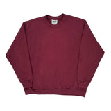 90'S Blank Lee Sweatshirt - XL Burgundy Cotton Blend