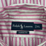 Ralph Lauren Striped Shirt - XL Pink Cotton
