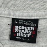 Screen Stars Single Stitch T-Shirt - Large Grey Cotton Blend