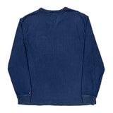 Tommy Hilfiger Spellout Long Sleeve T-Shirt - Large Blue Cotton