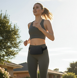 Anypack Waist Bag Black Dual Zipper Crossbobdy Belt Bag with Adjustable Strap