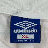 Colorful Brush Stroke Um And Bro Text Umbro Graphic T-Shirt - XL White Cotton