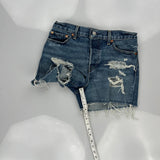 Levis Denim Shorts - 28W UK 8 Blue Denim