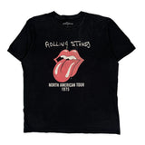 North American Tour 1975 Rolling Stones Band T-Shirt - XL Black Cotton