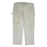 Dickies Double Knee Carpenter Trousers - 36W 30L White Cotton