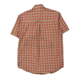 Chaps Ralph Lauren Checked Short Sleeve Shirt - Medium White Cotton Blend
