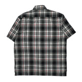Dickies Checked Short Sleeve Shirt - Large Black Cotton Blend