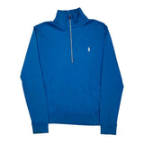 Ralph Lauren 1/4 Zip - Large Blue Cotton