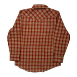 Age 7-8 Wrangler Checked Shirt - Small Orange Cotton