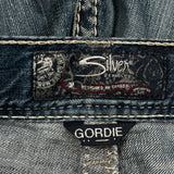 Silver Contrast Stitch Jeans - 36W 30L Blue Cotton