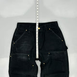 Carhartt Double Knee Carpenter Trousers - 30W 30L Black Cotton