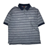 Nike Striped Polo Shirt - 2XL Blue Cotton