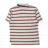 Tommy Hilfiger Striped Polo Shirt - XL White Cotton