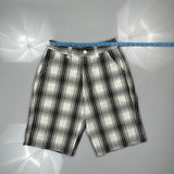Southpole Checked Shorts - 28W 11L Black & White Cotton
