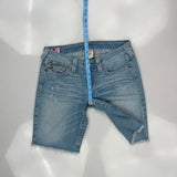 True Religion Denim Shorts - 33W 11L Light Wash Denim