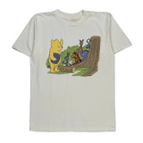 Single Stitch Winnie The Pooh Disney Cartoon T-Shirt - XL White Cotton