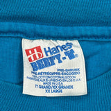 Blank Hanes Single Stitch T-Shirt - 2XL Blue Cotton