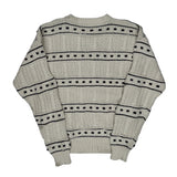 Unbranded Striped Sweater - Medium Cream Cotton