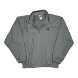 Adidas Track Jacket - Large Grey Polyester