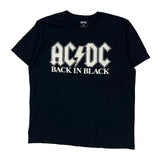 Back In Black Ac/Dc Band T-Shirt - XL Black Cotton