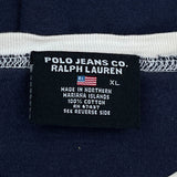 Polo By Ralph Lauren Spellout Long Sleeve T-Shirt - XL Navy Cotton
