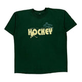 Single Stitch Hockey Unbranded Graphic T-Shirt - Large Green Cotton