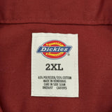 Dickies Short Sleeve Shirt - 2XL Red Polyester Blend