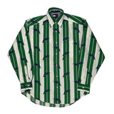 Tommy Hilfiger Striped Patterned Shirt - Small Green Cotton