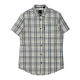 Armani Exchange Checked Short Sleeve Shirt - Medium Beige Cotton