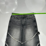 Asos Wide Leg Jeans - 33W 25L Grey Cotton