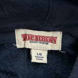 True Religion Graphic Hoodie - Large Blue Cotton