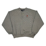 Chicago Bears Lee Sport Striped Henley Sweatshirt - XL Gray Polyester Blend