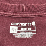 Carhartt T-Shirt - 2XL Burgundy Cotton
