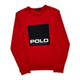 Polo By Ralph Lauren Spellout Sweatshirt - Small Red Cotton