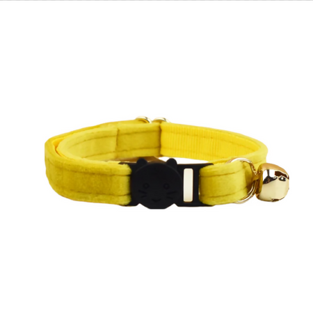 Anypet Small Mustard Yellow Cat Collar with Safety Buckle, Bell & Durable Adjustable Strap – Stylish Comfortable Pet Accessory for Cats