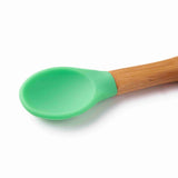 Bamboo Baby Suction Bowl and Spoon Set - Green